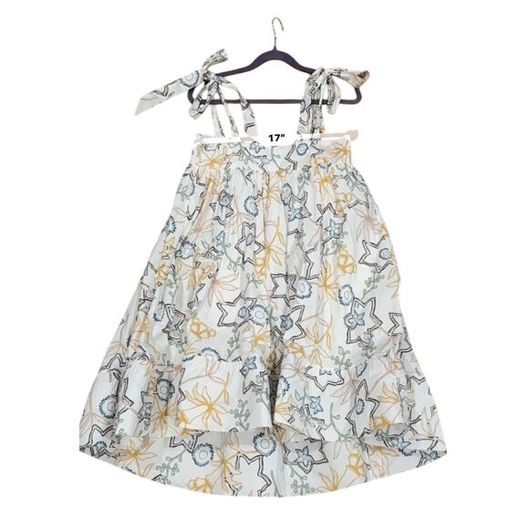 Silvia Tcherassi Calantha slip on Dress Size M Floral Cotton Shift Ruffle Hem - Picture 8 of 13